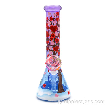 Purple Blue Gradient Valentine&#39;s Day Series Glass Beaker Bong